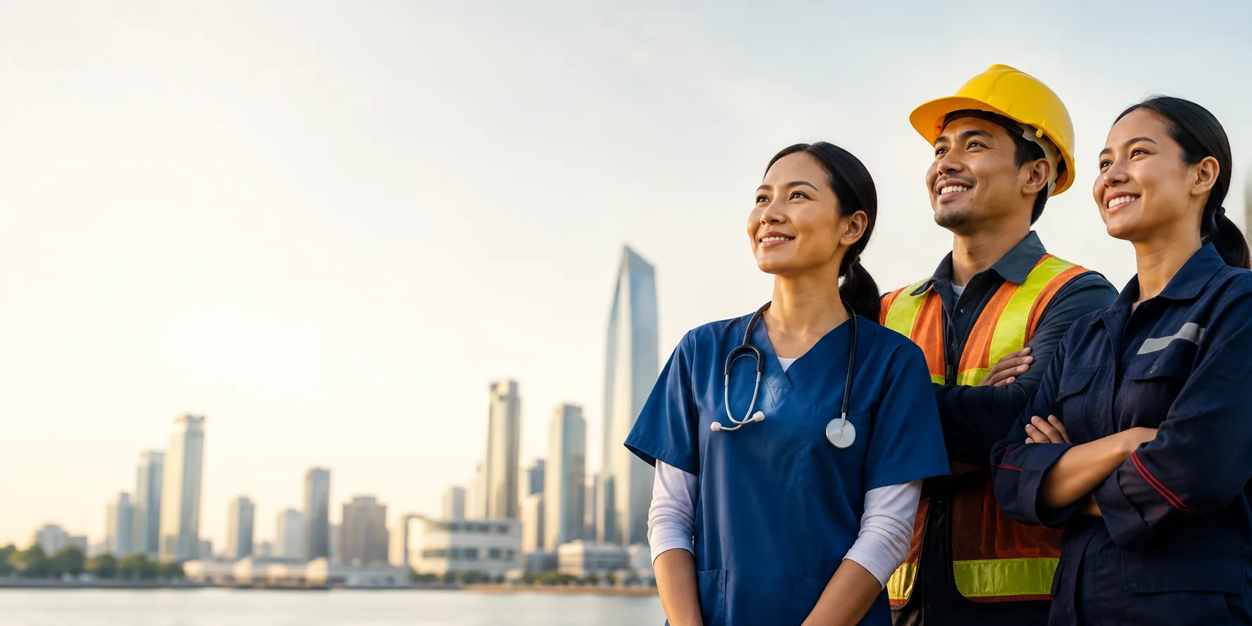Filipino overseas workers β nurse, construction worker, and technician